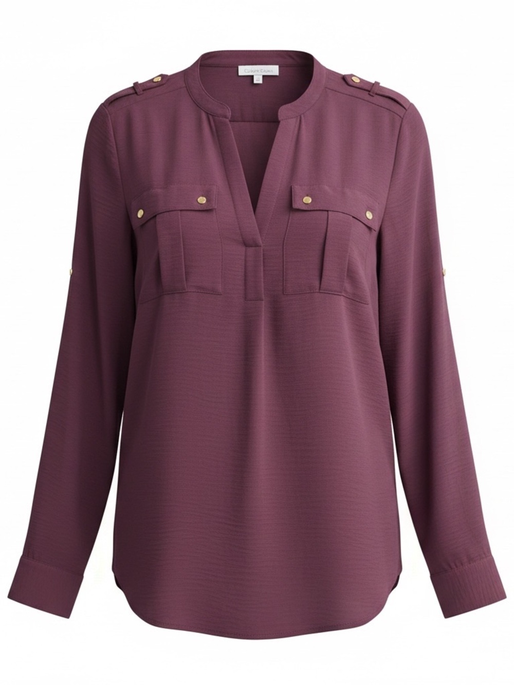 Calvin Klein Button Up Shirt Long sleeve - Maroon